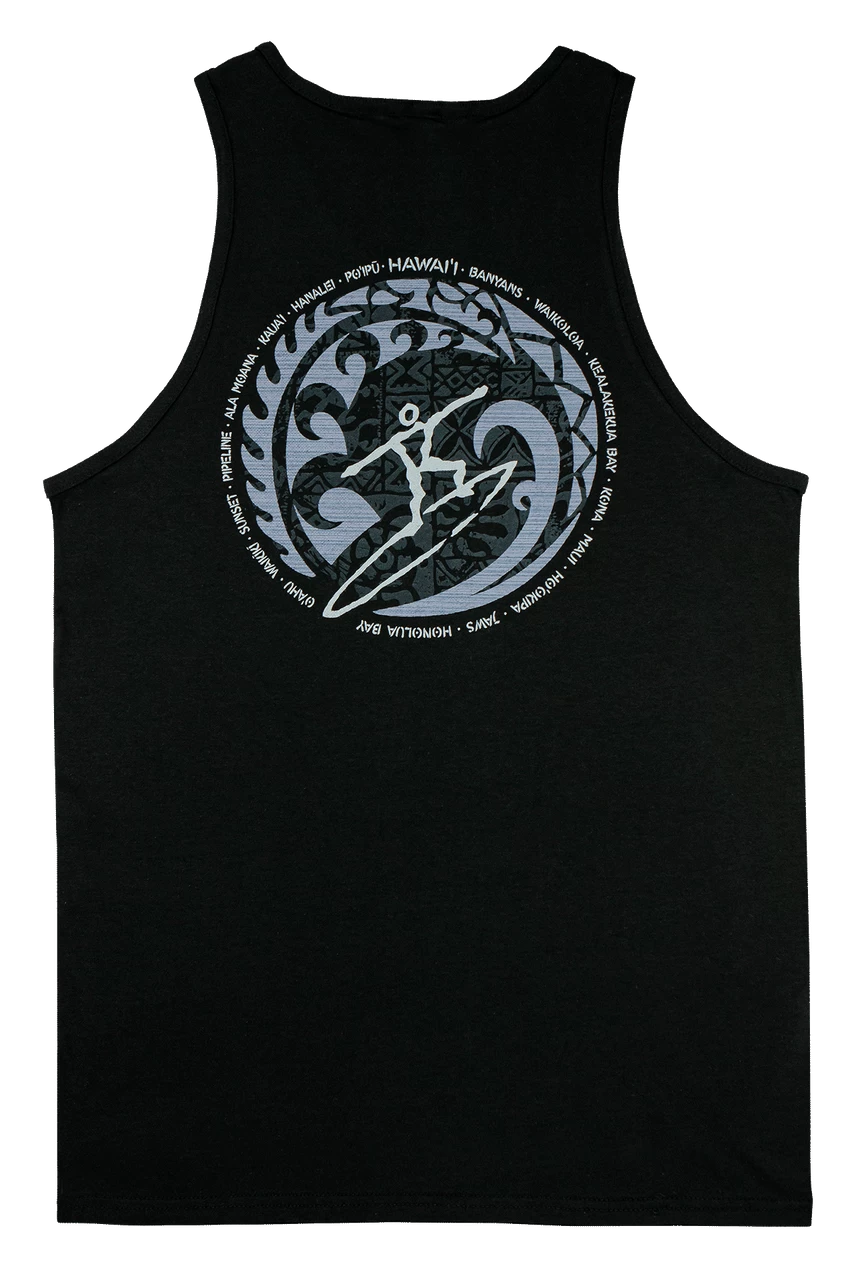 Men's TANK TOP - Petro Wave: Black - Image 2