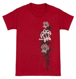 Hawaiian Performance Surfwear® Child's Tee - Tribal Honu: Red