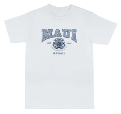 Vintage Dyed Tee - MAUI Collegiate: White