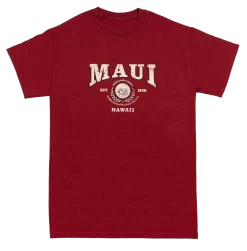 Vintage Dyed Tee - MAUI Collegiate: Wine