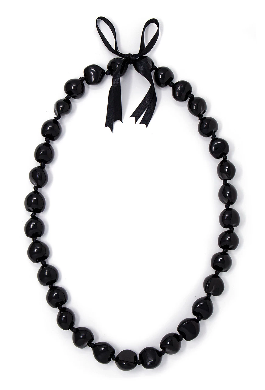 Kukui Nut Lei - Natural: Black