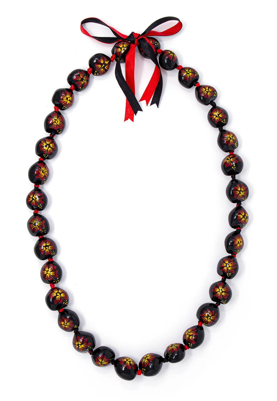 Kukui Nut Lei - Painted: Red