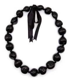 Kukui Nut Choker - Natural: Black
