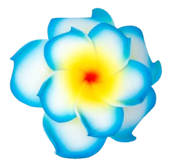 Small Double Plumeria Clip: Blue