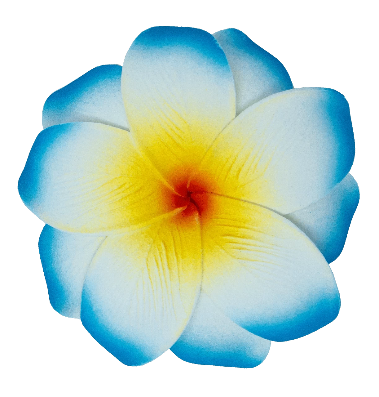 Medium Double Plumeria Clip: Blue