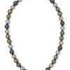 Jewel Of The Sea Mother Of Pearl Necklace: Multi-Colored Dark
