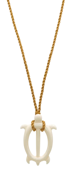 Island Edge® Shaped Bone Necklace: Strong Honu
