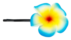 Plumeria Flower Bobby Pins: Blue