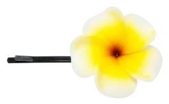 Plumeria Flower Bobby Pins: White