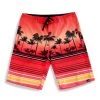 Men's Microfiber Board Shorts - Red Scenery