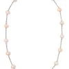 Floating Freshwater Pearl Necklace: Coral