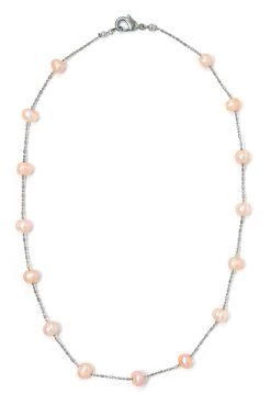 Floating Freshwater Pearl Necklace: Coral