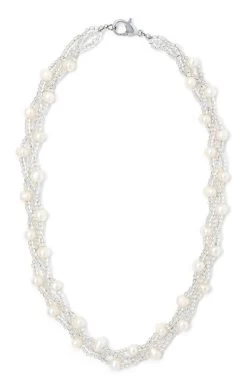 Twisted Torsade Freshwater Pearl Necklace: White