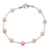 Floating Freshwater Pearl Anklet: Coral