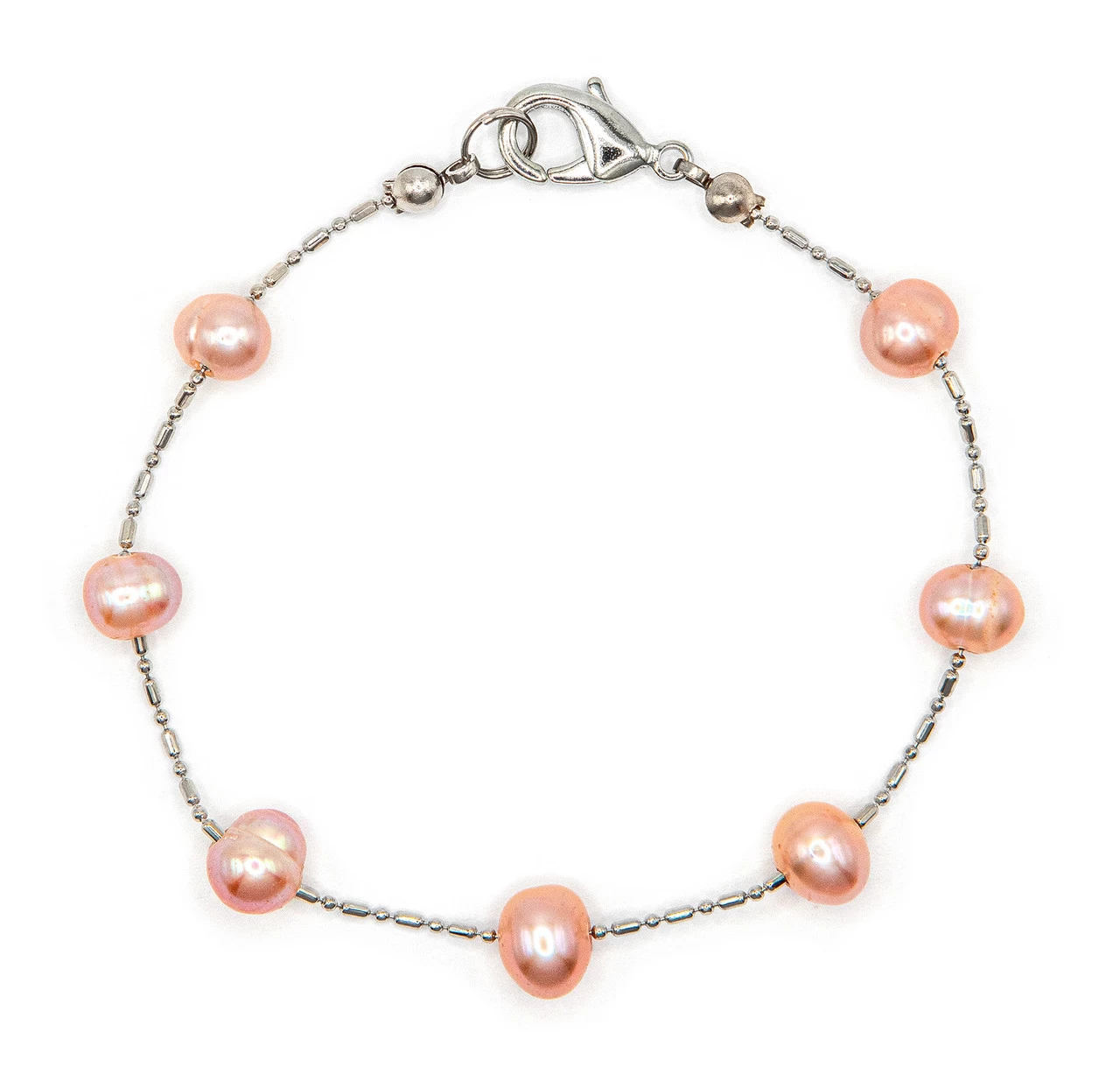 Floating Freshwater Pearl Bracelet: Coral
