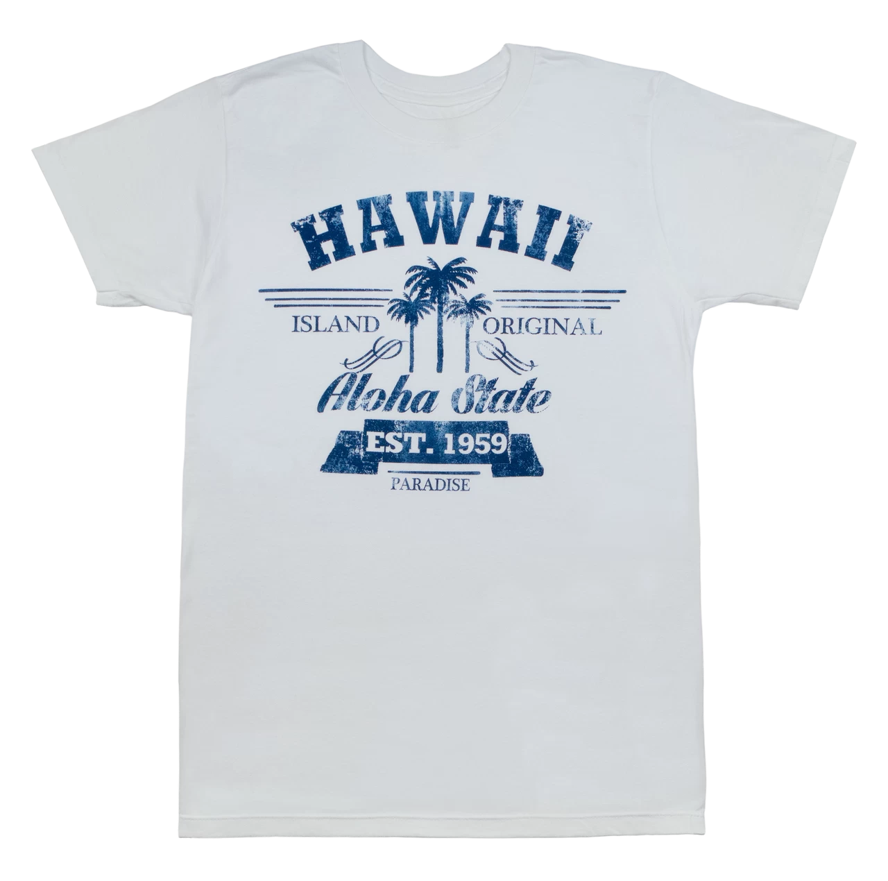 Crew Neck Tee - Aloha State: White