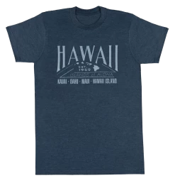 Crew Neck Tee - Islands Of Aloha: Denim Heather
