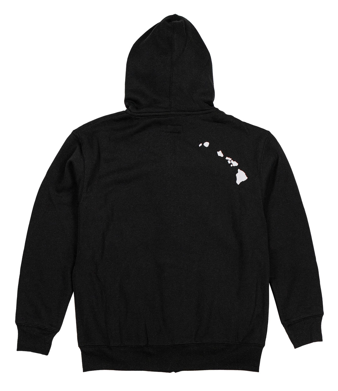 Sweatshirt Zip Up Hoodie - Hawaii Logo Design: Black - Image 2
