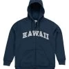 Sweatshirt Zip Up Hoodie - Hawaii Logo Design: Navy