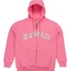 Sweatshirt Zip Up Hoodie - Hawaii Logo Design: Pink