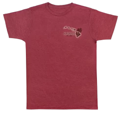 Crew Neck Tee - Palm Map: Maroon Heather