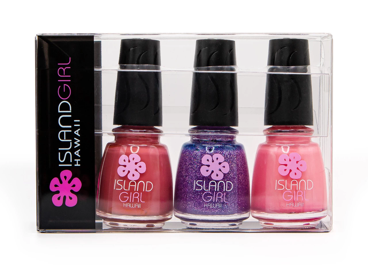 Island Girl® Hawaii 3 Pack Nail Color Set: Pink/Purple - Image 2