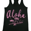 Island Girl® Racerback Tee - Aloha Palms: Black