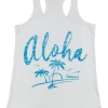 Island Girl® Racerback Tee - Aloha Palms: White