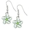 Single Plumeria Flower Earrings By Aloha 808: Green