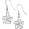 Single Plumeria Flower Earrings By Aloha 808: White
