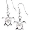 Honu With Plumeria Earrings By Aloha 808: White