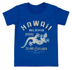 Hawaiian Performance Surfwear® Child's Tee - Island Explorer: Royal Blue