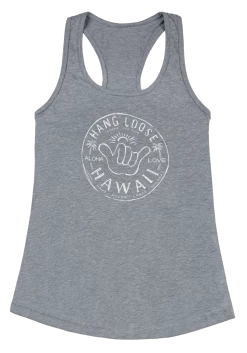 Island Girl® Racerback Tee - Hangloose: Grey Heather