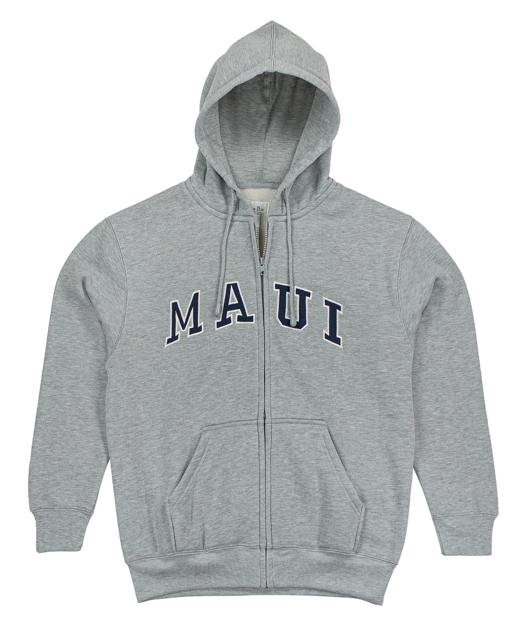 Sweatshirt Zip Up Hoodie - Maui Logo Design: Gray