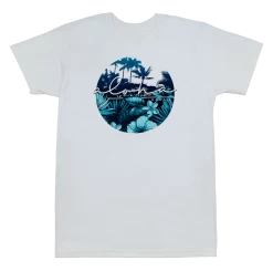 Ladies Crew Neck Tee - Aloha Scenic: White