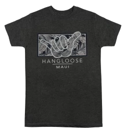 Crew Neck Tee - MAUI Hangloose Frame: Charcoal Heather