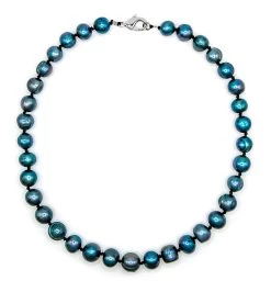 Freshwater Pearl Necklace - Large: Black