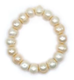 Freshwater Pearl Bracelet - Large: White