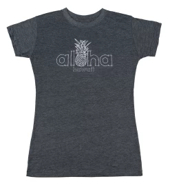 Island Girl® Surf Tee - Aloha Pine: Charcoal Heather