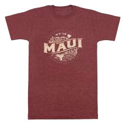 Vintage Dyed Tee - MAUI Islands: Maroon Heather