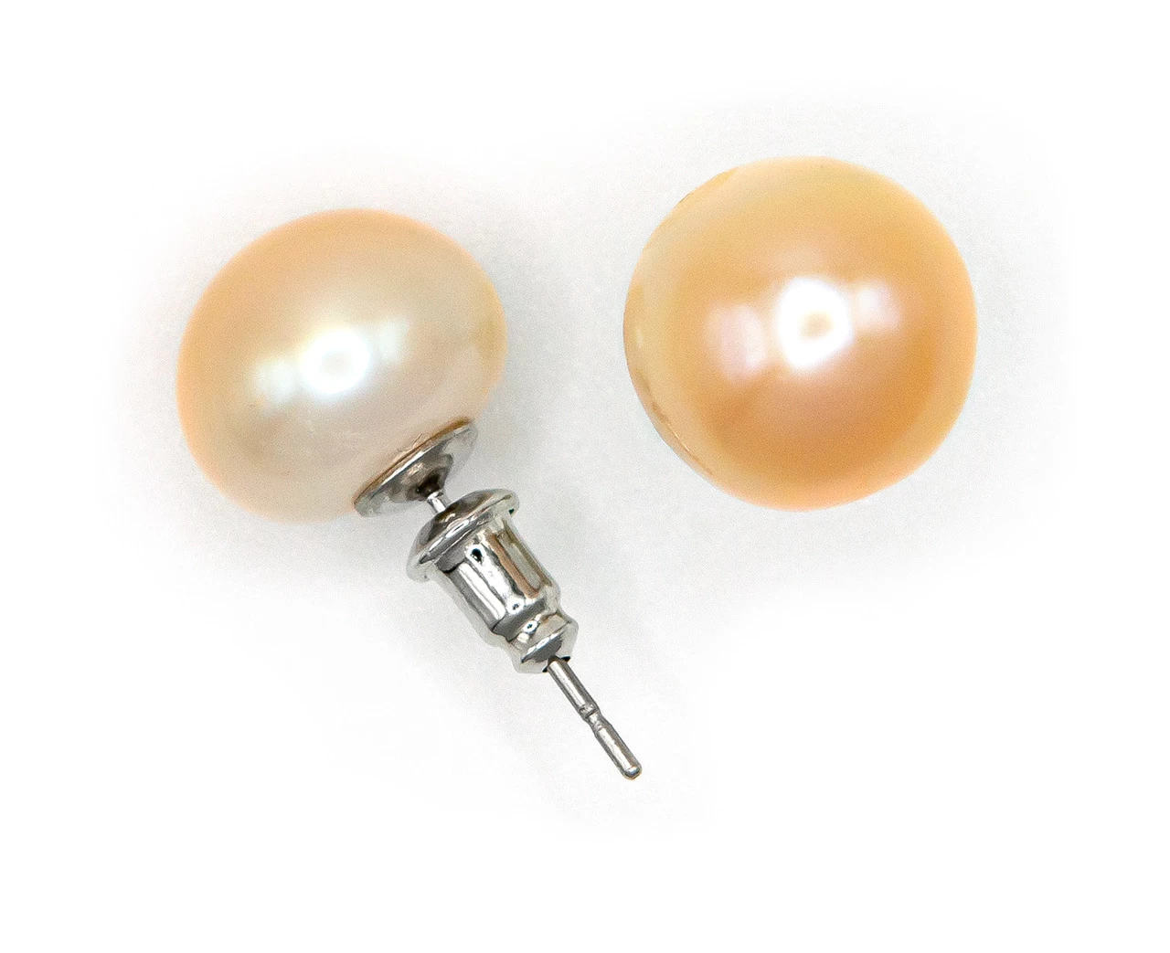 Freshwater Pearl Earring - Large: Coral
