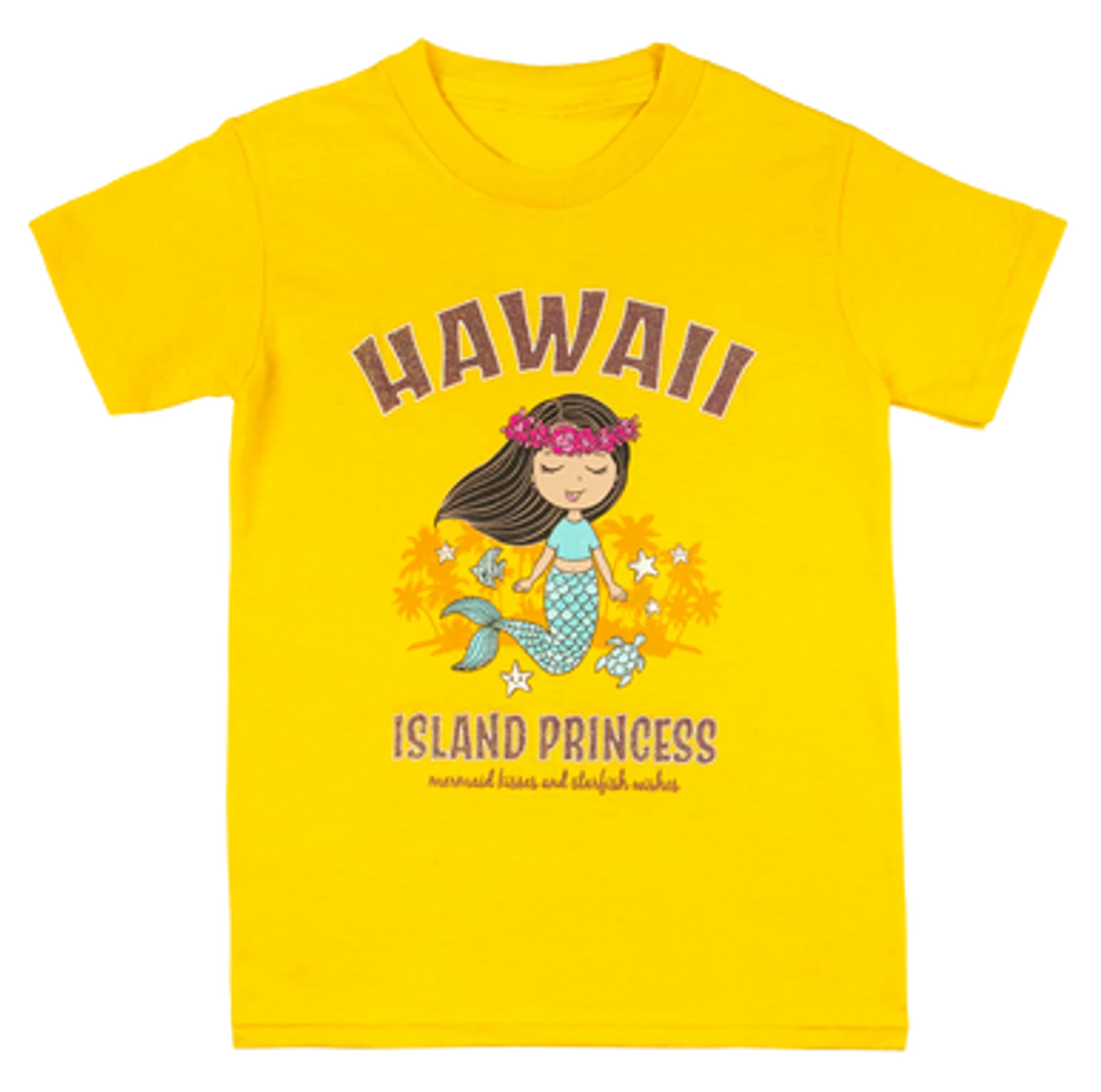 Hawaiian Performance Surfwear® Child's Tee - Mermaid: Yellow