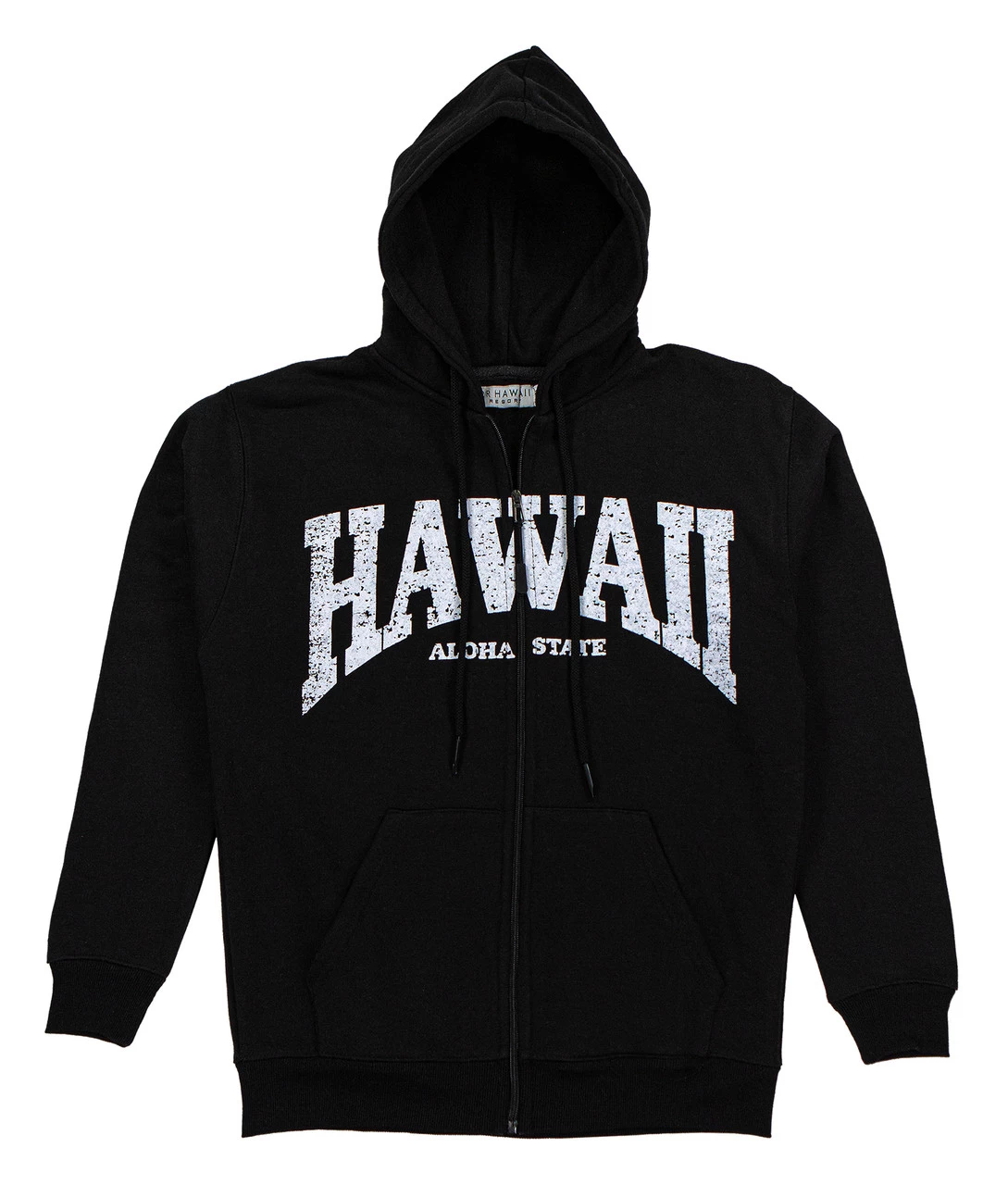 Robin Ruth® Sweatshirt Hoodie Zip Up - Hawaii Arch: Black
