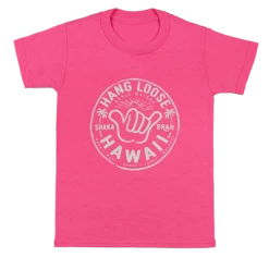 Hawaiian Performance Surfwear® Child's Tee - NEON Shaka Brah: Neon Pink