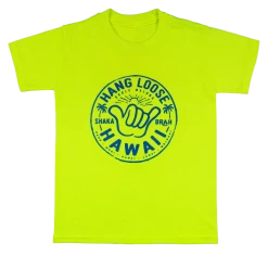 Hawaiian Performance Surfwear® Child's Tee - NEON Shaka Brah: Neon Yellow