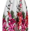 Ladies Elastic Tube Dress - Floral Mix: White