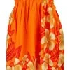 Ladies Elastic Tube Dress - Plumerias: Orange