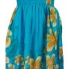 Ladies Elastic Tube Dress - Plumerias: Turquoise