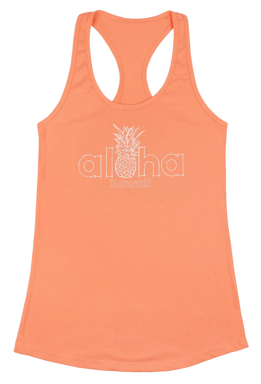 Island Girl® Racerback Tee - Aloha Pine: Light Orange