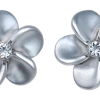 Small Plumeria With Crystal Earrings
